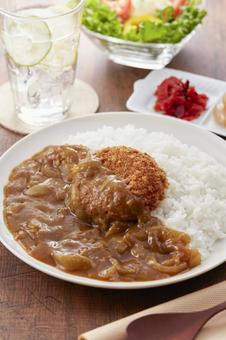 コロッケカレー コロッケカレー コロッケカレー,カレー,コロッケの写真素材