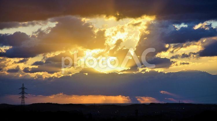 美しい夕焼け。 自然,夕焼,空の写真素材