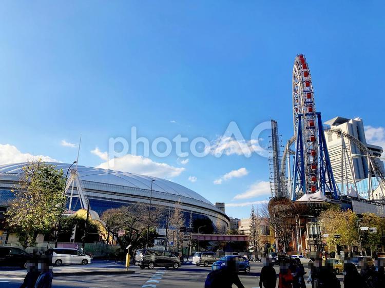 東京風景・壱岐坂下・文京区 壱岐坂下,交差点,文京区の写真素材