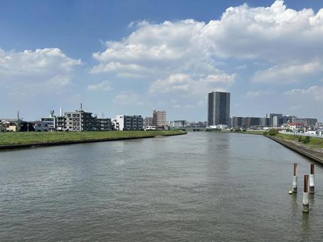 東京、葛飾区の一級河川の中川 東京、葛飾区の一級河川の中川 東京,葛飾区,一級河川の写真素材