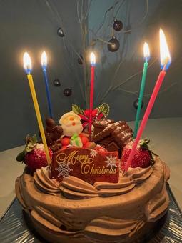 クリスマスケーキ お菓子,生クリーム,いちごの写真素材