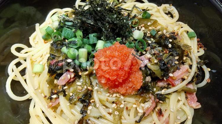 明太子と高菜の和風パスタ 食べ物,パスタ,イタリアンの写真素材