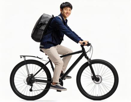 自転車通学をする男子高校生のイメージ 自転車通学をする男子高校生のイメージの写真