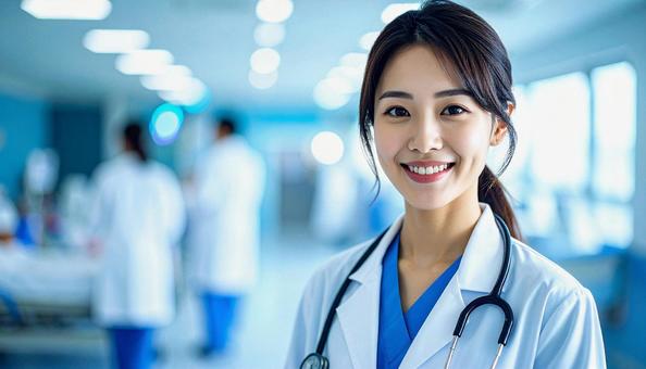 医療現場の女性医師 医療現場の女性医師の写真