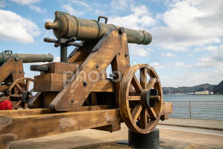 下関戦争で用いられた砲台	 風景,日本,大砲の写真素材