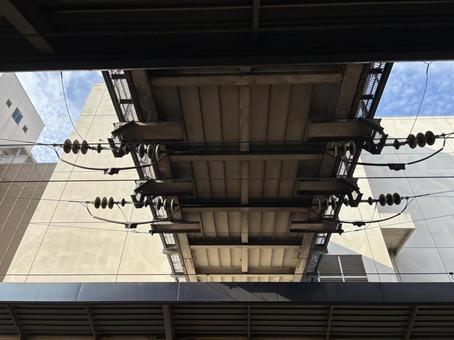 電車の架線 電車の架線の写真
