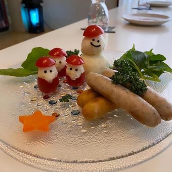 大根おろし雪だるまとツリー 大根おろし雪だるまとツリーの写真