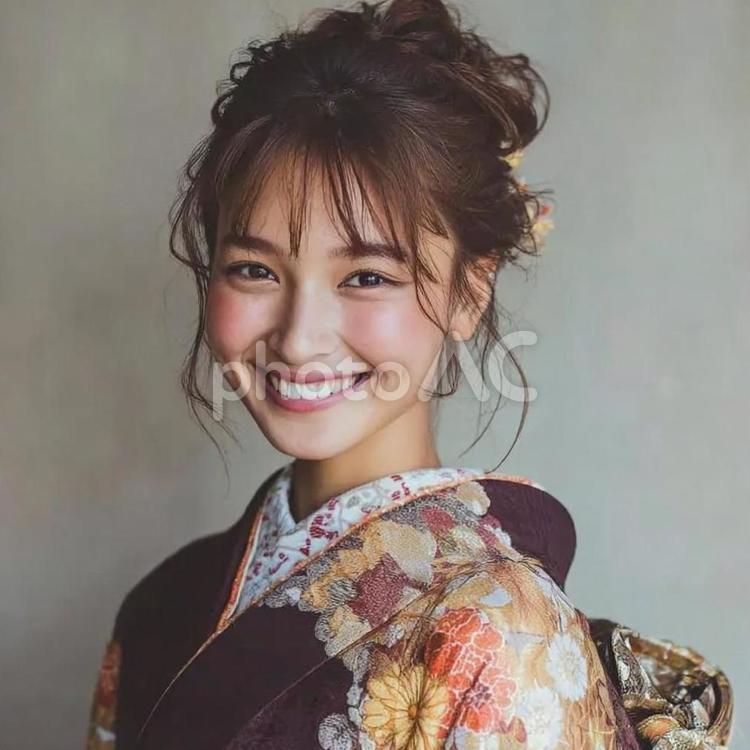 成人式の晴れ舞台 着物,成人式,美しさの写真素材