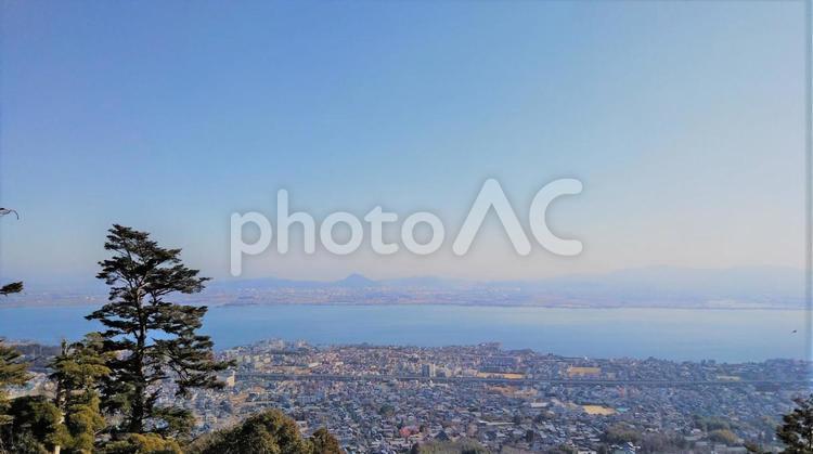 山の景色09 山,比良山,びわ湖の写真素材