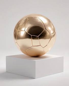 光を反射するメタリックなサッカーボール 光を反射するメタリックなサッカーボールの写真