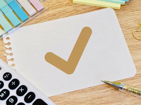 チェックマーク・作業済み チェック,チェックマーク,確認の写真素材