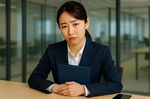 困惑する営業女性の写真