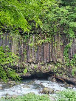 柱状節理　場所:霧島神水峡の写真