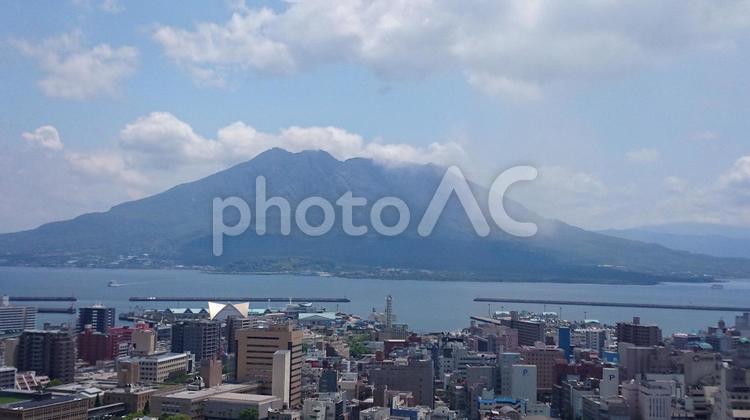 桜島　城山公園から 山,旅,海の写真素材