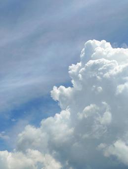 Photo, cloud cover, cumulonimbus, blue sky, 