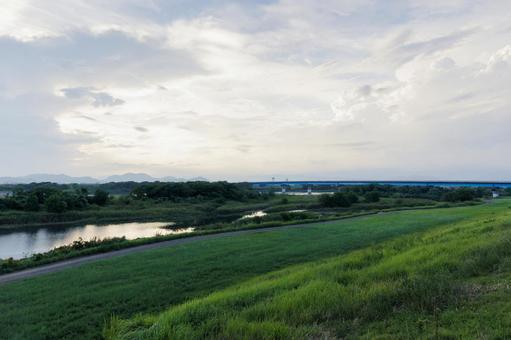 高知県香南市 物部川河口 高知県香南市 物部川河口 物部川,物部川河口,香南市の写真素材