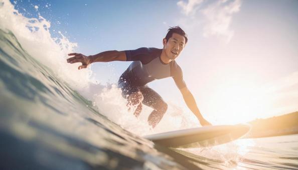 サーフィンをする人物の写真