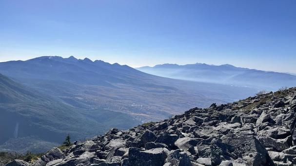 蓼科山から望む八ヶ岳と南アルプス 蓼科山,八ヶ岳,南アルプスの写真素材