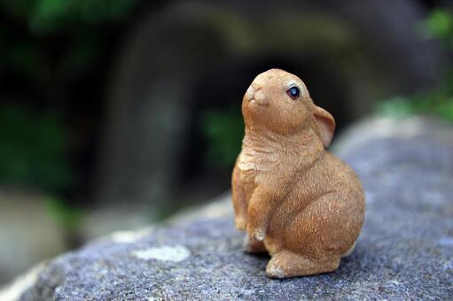 かわいい野うさぎの人形	 人形,動物,置物の写真素材