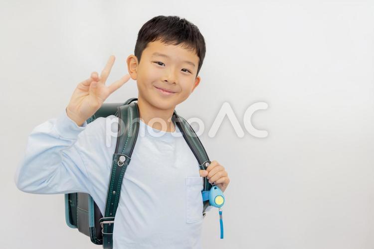 小学生　男の子　ランドセル 小学生,子供,男の子の写真素材
