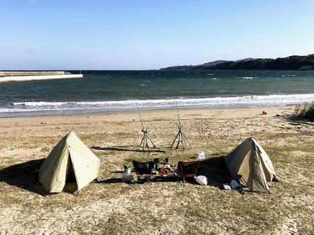 海 キャンプ2 海 キャンプ2 海,キャンプ,テントの写真素材