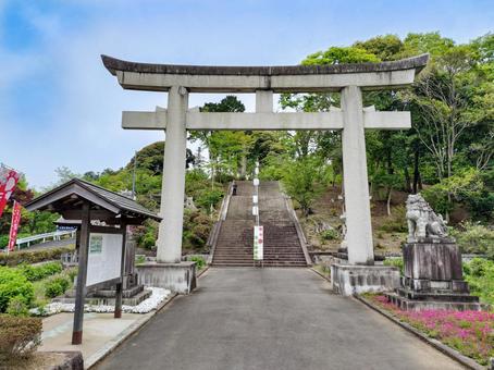 茨城縣護國神社 鳥居と石段 茨城縣護國神社 鳥居と石段の写真
