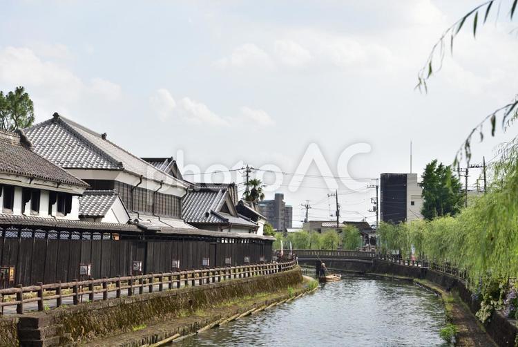 水路のある風景 観光地,風景,日本の写真素材