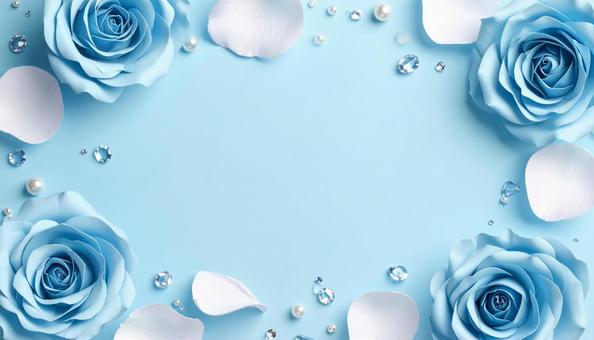 パステルブルーの夢/バラと宝石のフレーム パステルブルーの夢/バラと宝石のフレームの写真