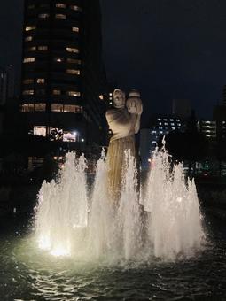 噴水 噴水 噴水,イルミネーション,イルミの写真素材