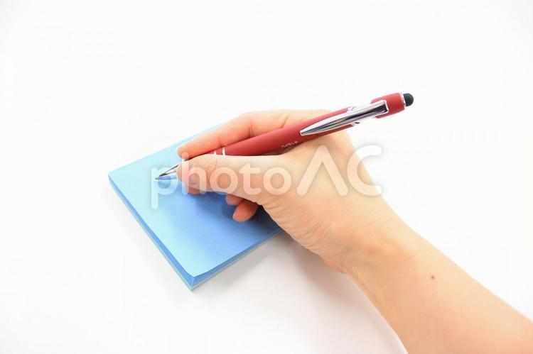 メモを取る手 手,右手,ボールペンの写真素材