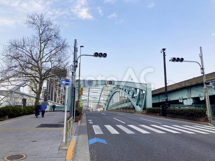 東京風景・千住大橋 千住大橋,橋,鉄橋の写真素材
