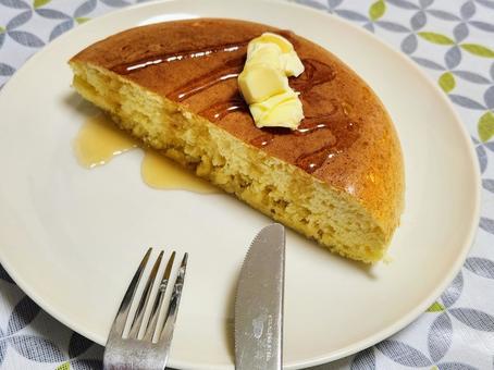 半月ホットケーキ1 半月ホットケーキ1 ホットケーキ,パンケーキ,はちみつの写真素材
