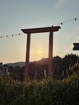 糸島観光 フォトスポット,海岸,ドアの写真素材