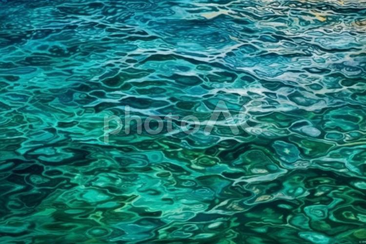 透明な海水に映る美しい海底  水,水面,海水の写真素材