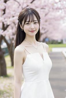 白いドレスの若い女性 生成AI 白いドレスの若い女性 生成AI の写真