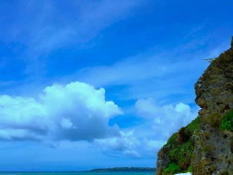 沖縄　海と空 海,空,沖縄の写真素材