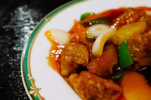 Hong Kong-style sweet and sour pork at a Chinese restaurant, JPG