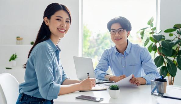 打合せするWebライターの写真