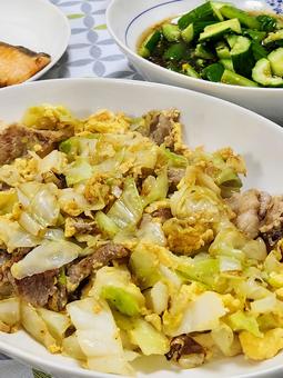 豚肉とキャベツの玉子炒め3 豚肉とキャベツの玉子炒め3 豚肉,野菜炒め,玉子炒めの写真素材