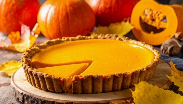 ハロウィン かぼちゃのチーズケーキタルト ハロウィン かぼちゃのチーズケーキタルトの写真