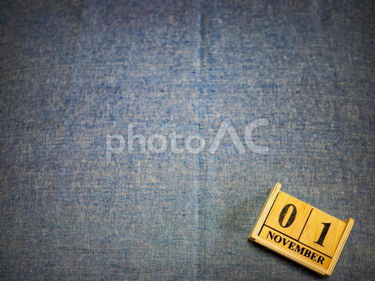 素材（日付11月1日） デニム,11月1日,日付の写真素材