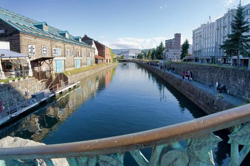 Photo, otaru canal, tourist spot, water mirror, 