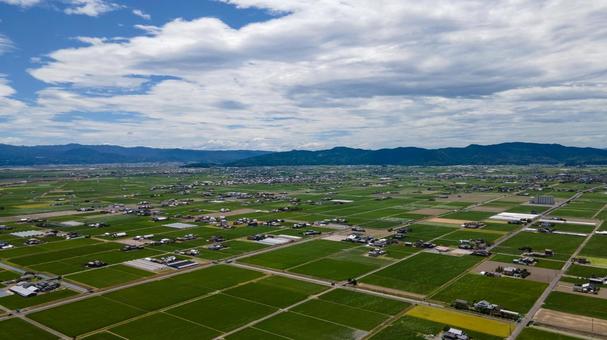 佐賀県杵島郡白石町の風景 空撮写真 佐賀県杵島郡白石町の風景 空撮写真 佐賀,白石町,佐賀県の写真素材