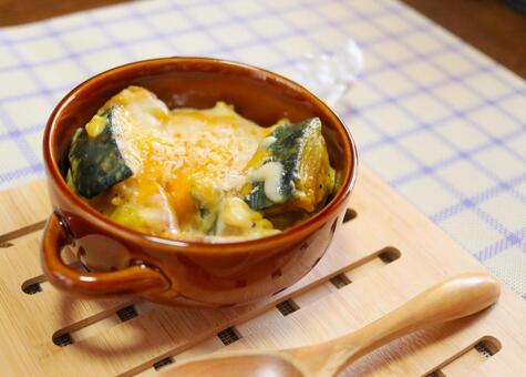 かぼちゃのグラタン グラタン,南瓜,食べ物の写真素材