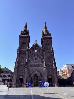 中国でも珍しいキリスト教教会 南天主教堂 中国でも珍しいキリスト教教会 南天主教堂 教会,中国,瀋陽の写真素材