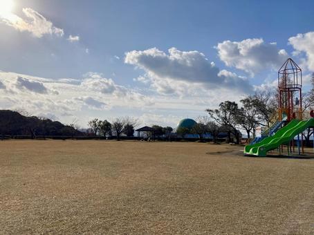 晴れた日の冬の公園 晴れた日の冬の公園 公園,風景,遊び場の写真素材