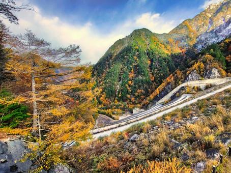 高瀬渓谷　高瀬ダム 山,渓谷,ダムの写真素材