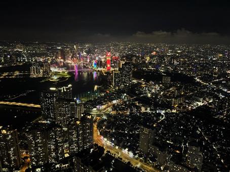 ランドマーク81の夜景 ランドマーク81の夜景 ランドマーク81,夜景,高層ビルの写真素材