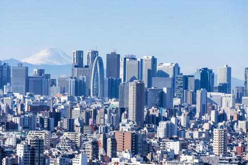 Scenery of Tokyo Shinjuku skyscrapers, JPG Scenery of Tokyo Shinjuku skyscrapers, sky, building, office building, JPG