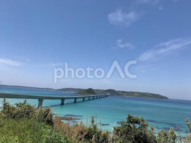 海の上の橋　青空 青空,海,橋の写真素材